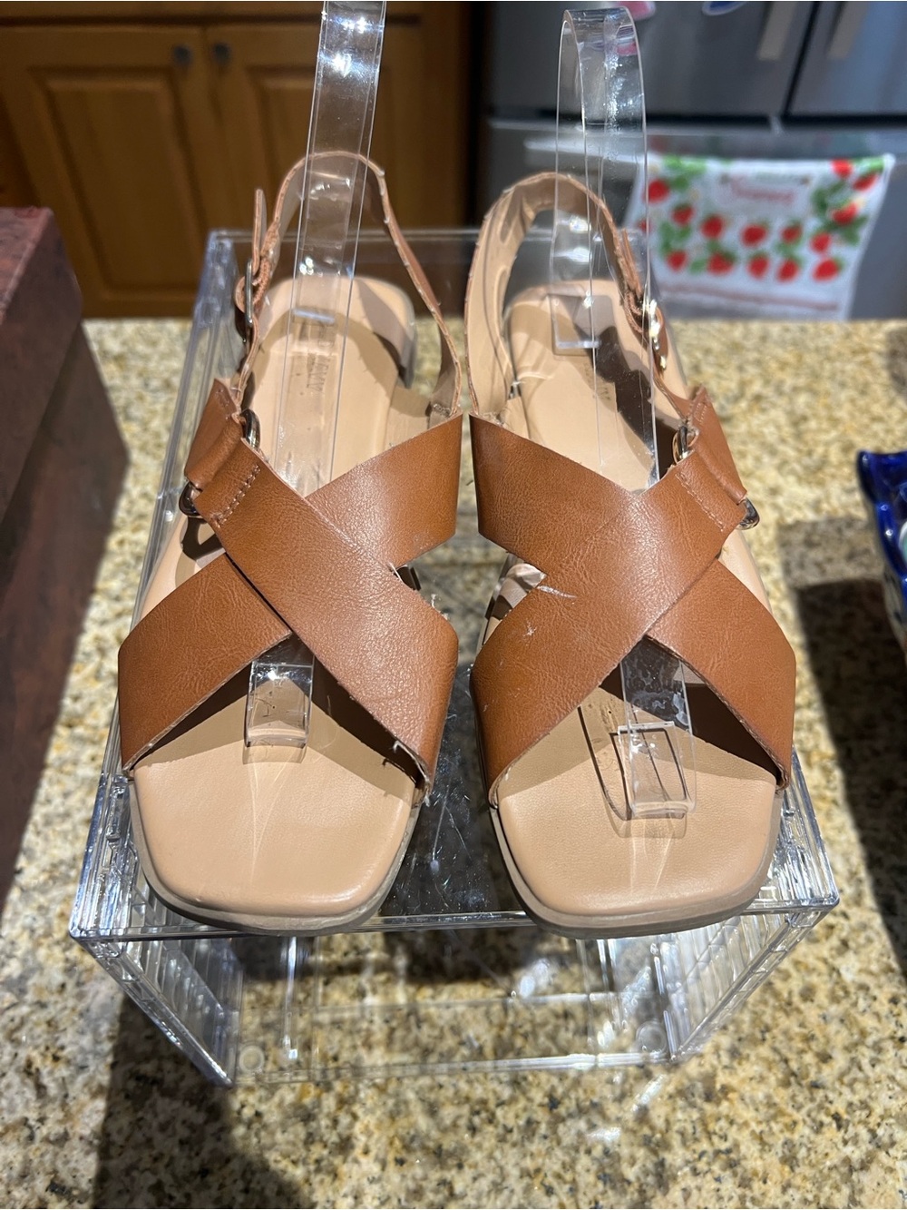 Old Navy Brown Crisscross Slingback Sandals